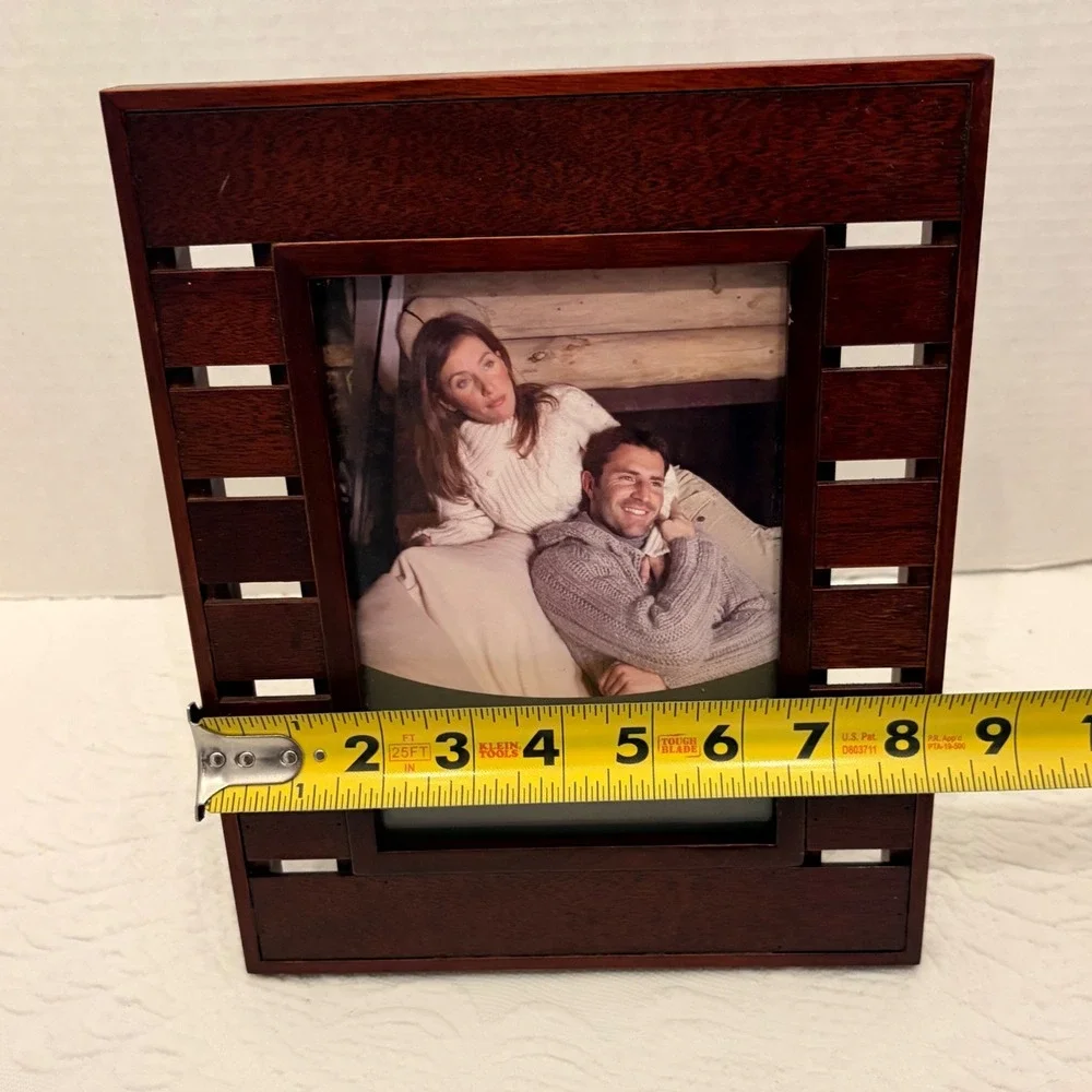 Mahogany Wood 5x7 Picture Frame Slatted Shutter Design Prinz Casual Living Brown